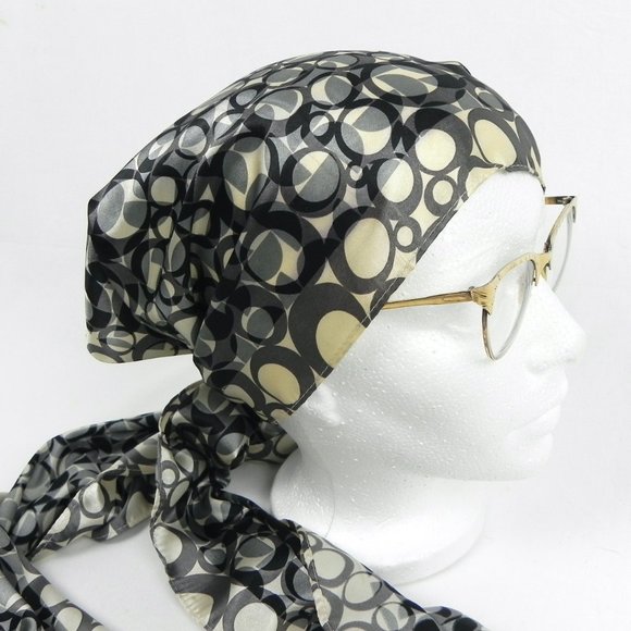 Vintage Geometric ESPRIT Scarf | Black & White Scarf - Picture 6 of 11